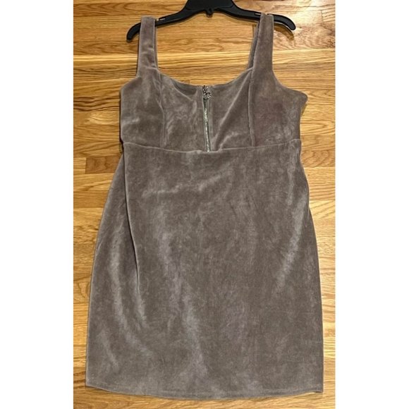 Wild Fable Brown Corduroy Sleeveless Zip Front‎ Mini Dress Juniors Size Large - Picture 2 of 4